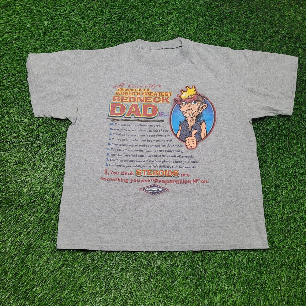 VTG 90s Jeff Foxworthy T-Shirt Mens L Boxy Fit You Might Be A Redneck Tee